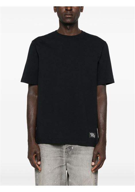 t-shirt grey fox head patch confort uomo nera MAISON KITSUNÉ | PM00112KJ7025P199